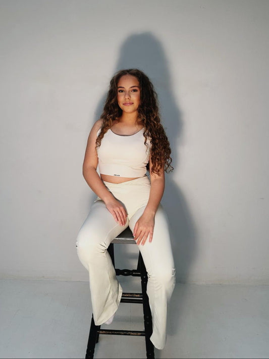 Pantalon Flare Blanc Femme Taille Haute – Confort sculptant